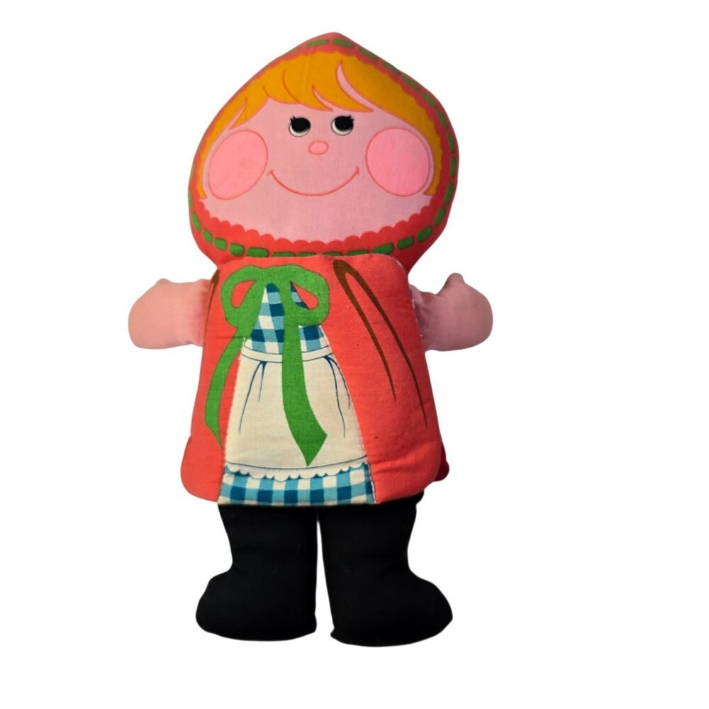 Vintage Little Red Riding Hood Hug-a-Book Doll Cloth Plush 1974 Playskool Retro